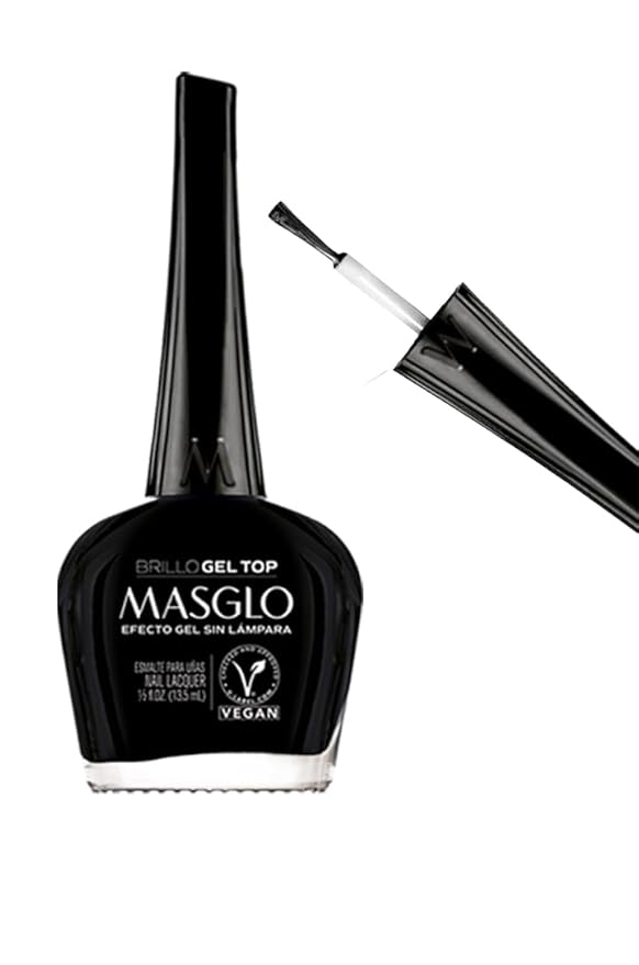 MASGLO Tradicional – Set of 4 Nail Polishes (2 Base Coat & 2 Top Coat), Up to 7 Days of Wear, Glossy Finish – (0.5 oz Each)