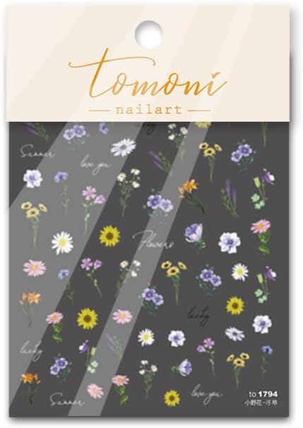 Nail Stickers, 3 Sheets 5D Embossed Art Decals, Self-Adhesive Sticker Charms for Manicure Pedicure, Butterfly Floral, Multicolor