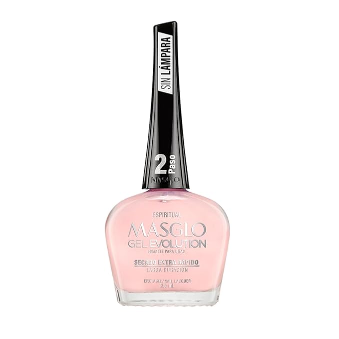 MASGLO GEL EVOLUTION Nail Polish Gel Effect, No UV/Led Lamp Required, Duration up to 12 day, 1 peice color (ESPIRITUAL) Gel sin necesidad de lampara UV/Led, hasta 12 dias de duracion