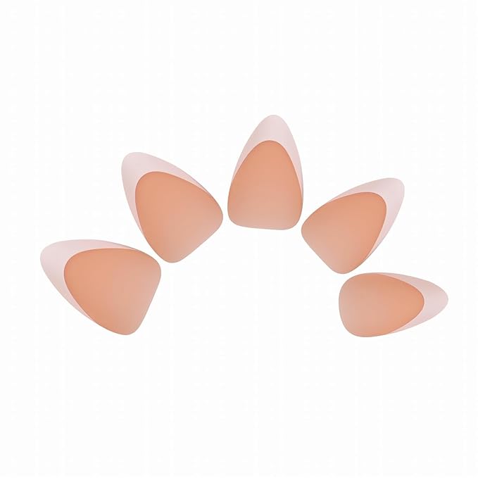 Allkem Soft Gel Nail Tips - Extra Short French Stiletto Nail Extensions Kit - 12 Sizes Short Full Cover Nails - Neutrals - Bold (360 Pieces)