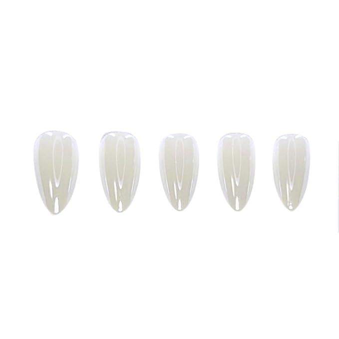 Maniology Press-On Nails Icebeam | Short Almond Shape Nail Tips – White Chrome Magnetic Base Finish Manicure Designs, Reusable, Durable & Easy Application, 30-Piece 15 Sizes False Nails Kit