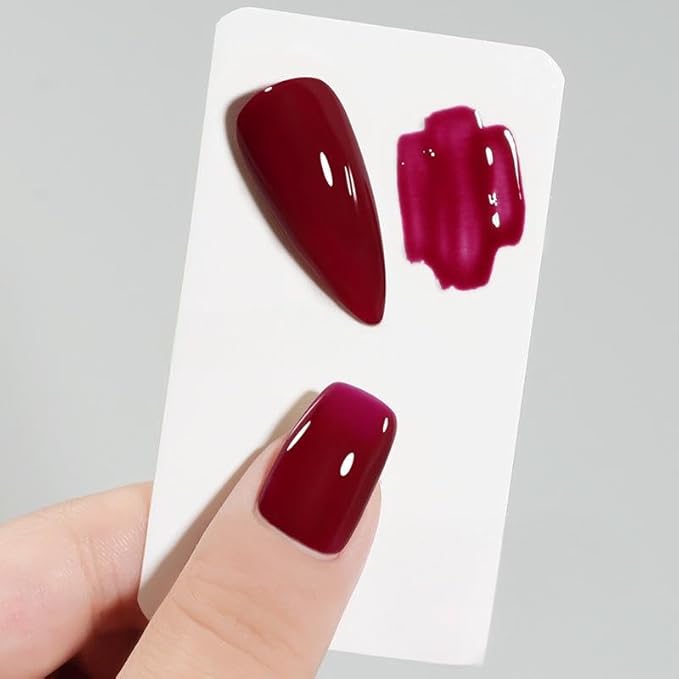 TPO Free Gel Nail Polish Set，6pcs 10ml Red Popular Dark Red Light Red Burgundy Colors Long-lasting Soak off LED/UV Light Suit Give it to Women as a Gift for Daily Life at Home (119-A)