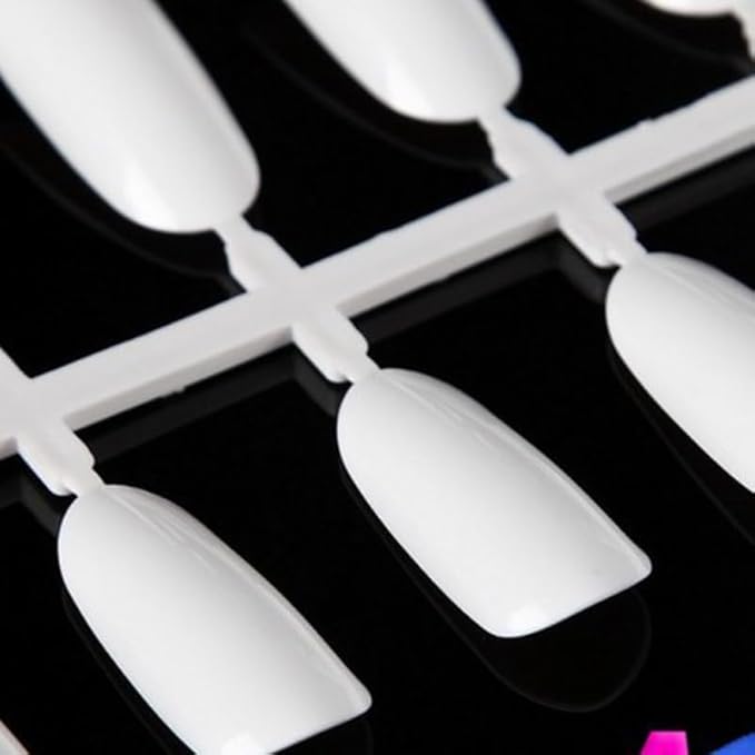 240Pcs White Full Cover False Nail Tips Nail Display Sticks Art Practice Tool for Salon Polish Color Sample and Teaching