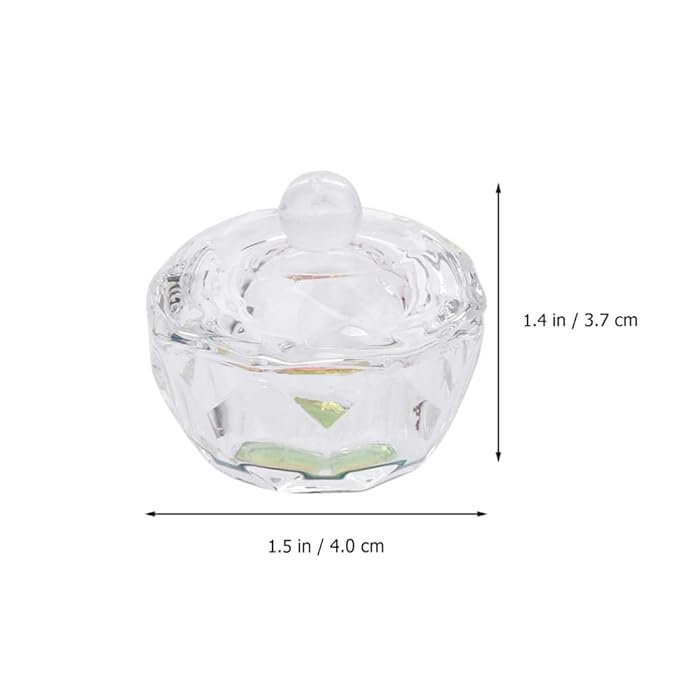 Beaupretty 3pcs Manicure Bowl Set Crystal Nail Art Liquid Cup Lid for Nail Polish Mixer Gel Polish Professional Manicure Supplies