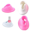 Soft Rubber Nail Polish Bottle Holder, 4PCS Nail Polish Ring Holder, Stand Manicure Display Tools for Nail Art Design Painting Salon DIY(White Pink)