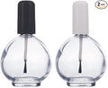 2Pcs 75ml/2.5oz Empty Nail Polish Bottles with Brush Refillable Spherical Clear Glass Containers for DIY Nail Art