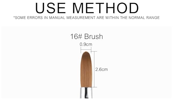 Nail Brush Kolinsky Sable Acrylic Nail Art Brush Professional Red Wooden Nail Brush (16#)