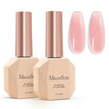 MelodySusie 2PCS 15ML Gray Pink Builder Nail Base Gel for Nails Thickening,Soak Off UV Extension Gel,Rhinestone Glue in a Bottle for Nail Art Design Gift for Women DIY Manicure at Home 027 * 2