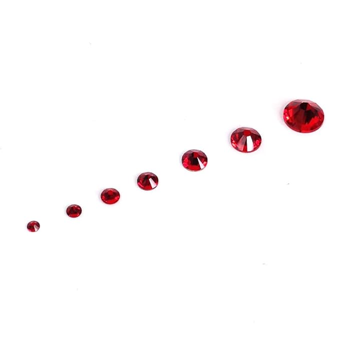 LIGHT SIAM (227) red 144 pcs Swarovski 2058/2088 Crystal Flatbacks red rhinestones nail art mixed with Sizes ss5, ss7, ss9, ss12, ss16, ss20, ss30