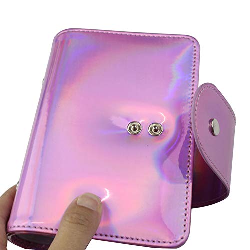 20Slots Nail Stamping Plate Case Holographic Nail Art Image Holder Rainbow Laser Design Rectangular Nail Art Plate Organize For Large Size 6X12CM Nail Art Plates (Pink)