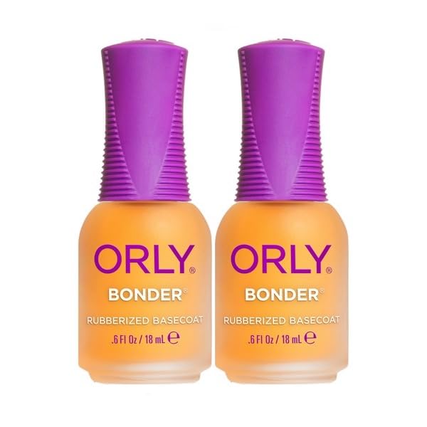 Orly Bonder Base Coat | Nail Polish Base Coat | Rubberized Basecoat for Long-Lasting Manicures & Pedicures (Bonder, 2 pack)