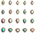 3D Turquoise Western Nail Ornament Mix Blue, White, and Pink Turquoise Charms Nail Art Gemstone Nail Art Jewelry Flower Heart Acrylic Nail Phone Case Card Women's DIY Decoration Products Home (20pcs)