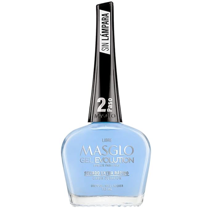 MASGLO GEL EVOLUTION Nail Polish Gel Effect, No UV/Led Lamp Required, Duration up to 12 day, 3 PCs Colors - Effecto Gel sin lampara UV/Led (CONSENTIDA, LIBRE, ILUSION)