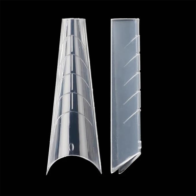 Dual Nail Forms Extension Modern Almond Structure – Poly Nail Gel Full Cover Nail Molds, 12 Sizes for Solid Nail Gel Glue Nail Art Design