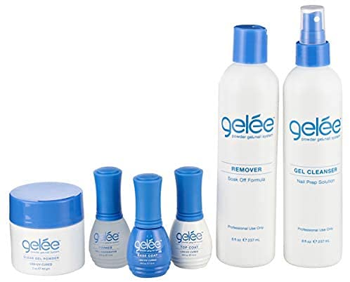 LeChat - Gelee Powder Gel Nail System Professional Kit - Easy to Apply - Curable with UV or LED Lamp - Soak-Off Capability - Odorless - Designed for Professional Use