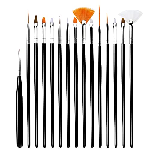 Nail Art Brushes Set, 32pcs Nail Design Painting Brushes, Professional Nail Art Design Brushes, Nail Fine Liner Brushes, Black