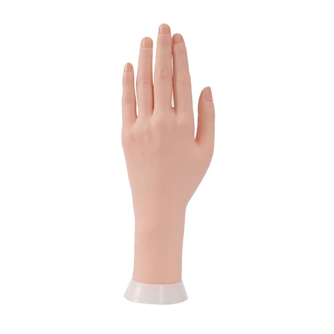 Left Practice Hand for Acrylic Nails With Holder, Mannequin Hand for Nails Practice, Flexible Bendable Fake Hand Manicure Nail Practice Hand