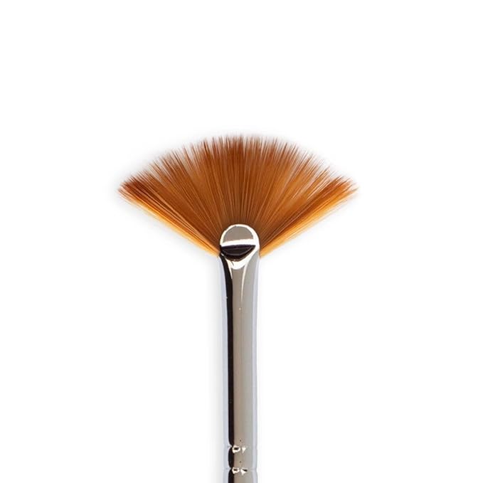 Pink Mask Fan Brush 18 - Large Manicure Brush for Blending, Ombre Effects, and Glitter Application