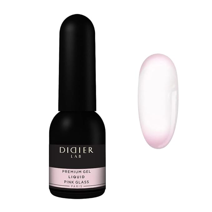 Didier Lab - Premium Gel Liquid Pink Glass - Builder Gel in a Bottle - Nail Extension for up to 5mm - Viscous - Easy Application - Suitable for Beginners - For UV Lamp – French Manicure – Pink Colour