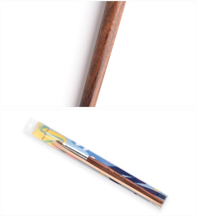 KADS Nail Acrylic Brush Kolinsky Nail Extension Brush Oval Crimped Shaped Sturdy Wooden Handle Acrylic Powder Nail Art Brush Professional Manicure Pedicure (4#)