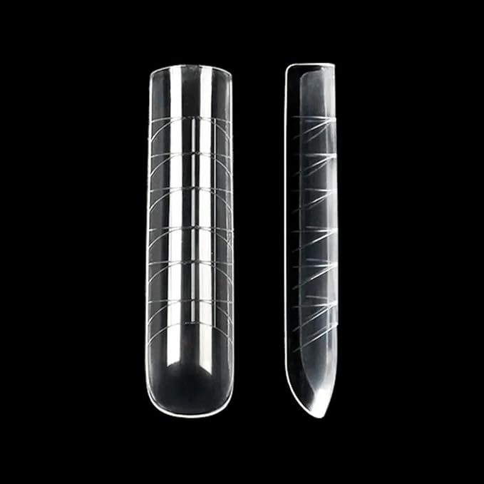 Dan's SQUARE Dual Nail Forms | Structure for Poly Nail Gel Full Cover Nail Molds, 12 Sizes for Solid Nail Gel Glue, Nail Art Design (Salon & DIY) (Square)