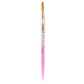 Kiara Sky Acrylic Brush #8 - Pink | 100% Pure Kolinsky | Crystal Cut Handle and Acetone Resistant