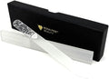Bona Fide Beauty Czech Glass Nail File for Natural Nails (Floral Design), Giftable Box and New Travel Hardcase Included