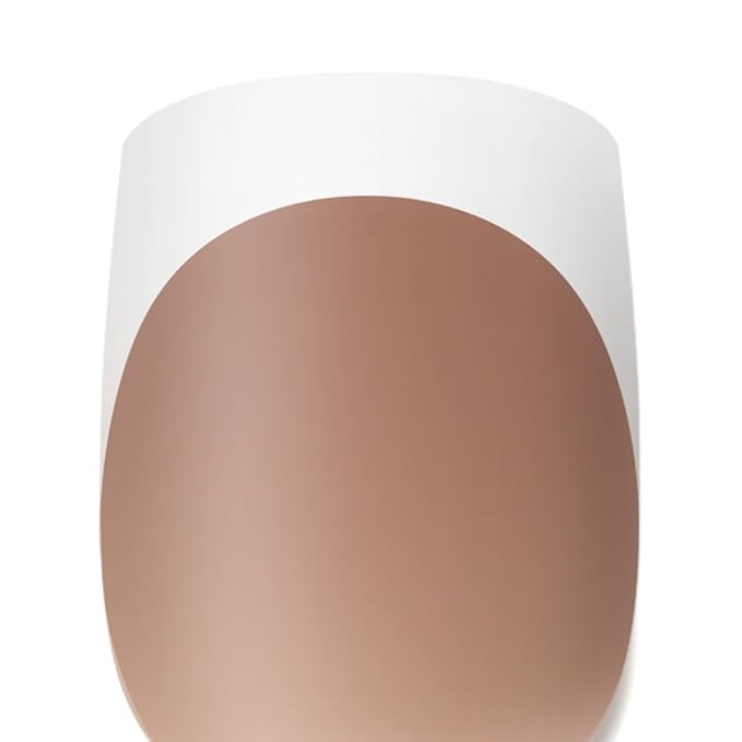 Beetles X Press Plus French Tip Nails - Caramel French | Brown Short Square French Tip Press On Nails | 15 Sizes 150 Pcs Natural Salon Quality Nail Tips