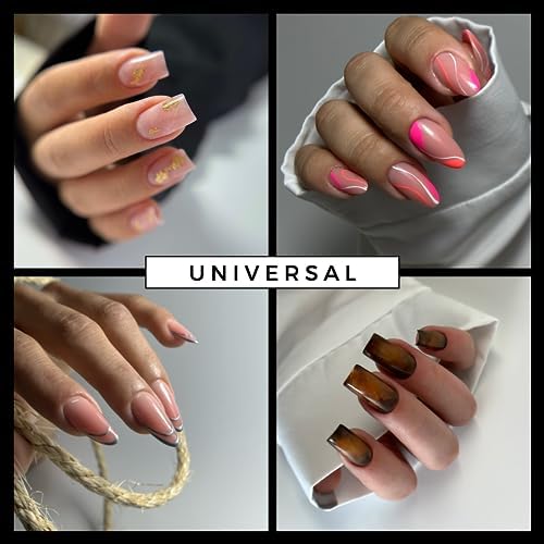Dual Nail Forms UNIVERSAL SQUARE Extension Structure Poly nail gel Full Cover Nail Molds 12 Sizes for Solid Nail Gel Glue Nail Art Design Salon&DIY Russian manicure
