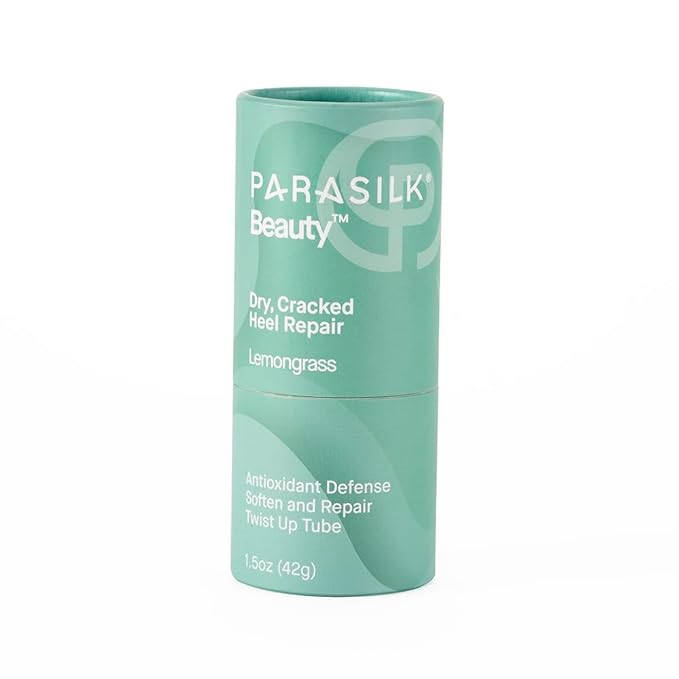 Parasilk Beauty Lemongrass Heel Repair Moisturizing Stick for Dry, Cracked Feet. Superior Antioxidant Oils & Wax Repair & Soften Dry Skin, Nighttime Foot Balm