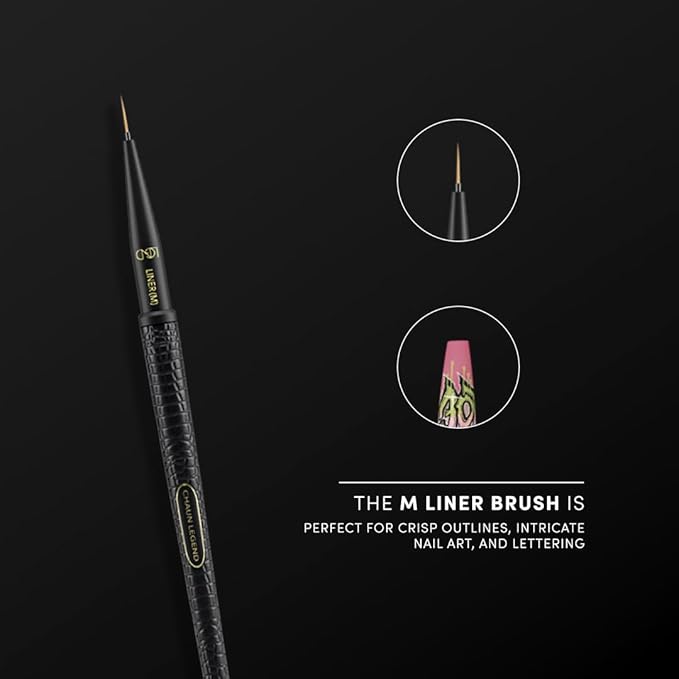 Chaun Legend Nail Art Brush - M Liner (for French tips, seamless ombré fades, clean line work, or 3D art)
