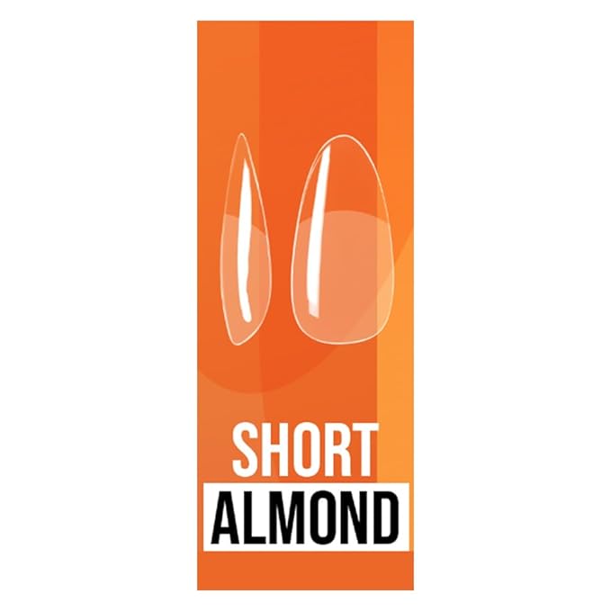 IBD Clear Soft Gel Nail Tips - Pre-Etched Short Almond Nail Tips for Strong Adhesion Acrylic Gel Extensions, Easy Press On DIY Nail Art, 504 Pcs, 12 Sizes