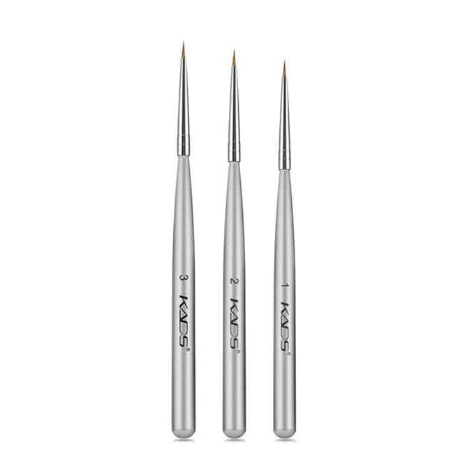 3PCS/SET Professional Acrylic Nail Art Brush Set for UV Gel Nail Art Tips Drawing Brush Pen Nail Art Tools (Size3-4)
