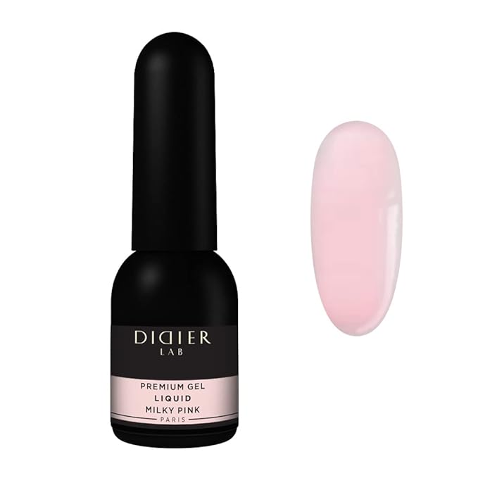 Didier Lab - Premium Gel Liquid Milky Pink - Builder Gel in a Bottle - Nail Extension for up to 5mm - Viscous - Easy Application - Suitable for Beginners - For UV Lamp – French Manicure – Pink Colour