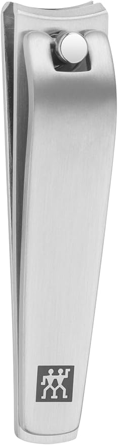 ZWILLING Beauty Classic INOX 4-pc Manicure and Tweezer Set with Black Leather Case, Nail Care Made of Genuine Leather with Push Button
