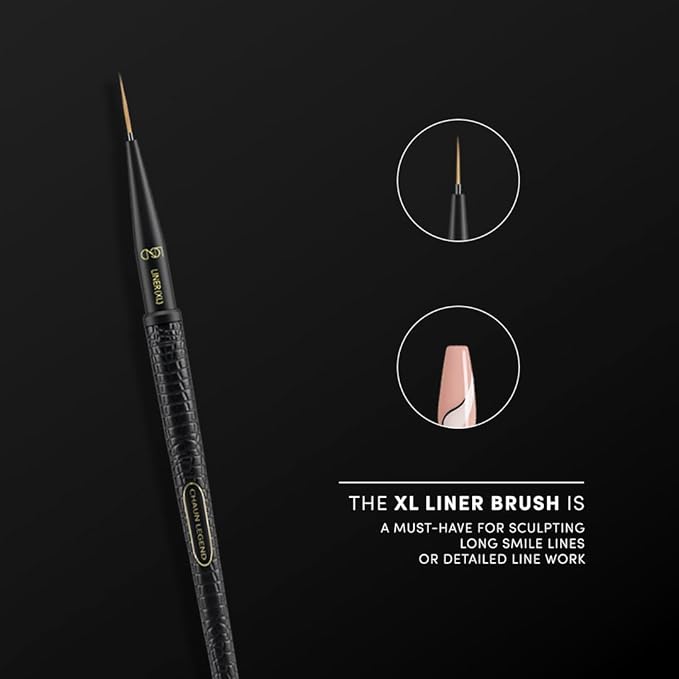 Chaun Legend Nail Art Brush - XL Liner (sculpt acrylic art, perfect for flowers or dimensional art designs)