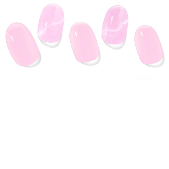 Semi Cured Gel Nail Strips, 28 pcs Gel Nail Stickers Work with Any UV Lights, Long-Lasting Nail Wraps, Stick on Nails for women Easy to Apply & Remove
