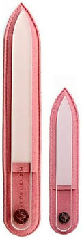 Perfect Formula Glass Nail File (Set of 2) - Crystal Nail Files with Case, Professional Czech Glass Nail File