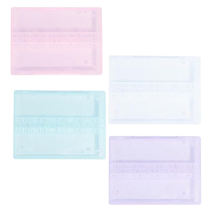Beaupretty Nail Drill Bits Storage Box 14 Holes Organizer Case for Manicure Polishing Grinding Head Display 4 Pieces Compact Nail Art Tool Holder