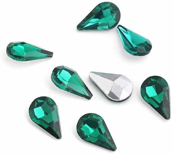 200Pcs Water Drop Nail Rhinestones Fancy Rhinestones Water Drop Nail Crystal Jewelry Making Rhinestones Suitable for DIY Crafts and Nail Art（Green）