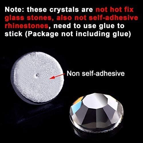 Onwon 1440 Pcs Crystal Flat Back Brilliant Round Rhinestones Glass Stones Glitter Gems Faux Diamond for Craft,Nail Art,Shoes,DIY Decorations (SS3 / 1.4mm, Mix Color)