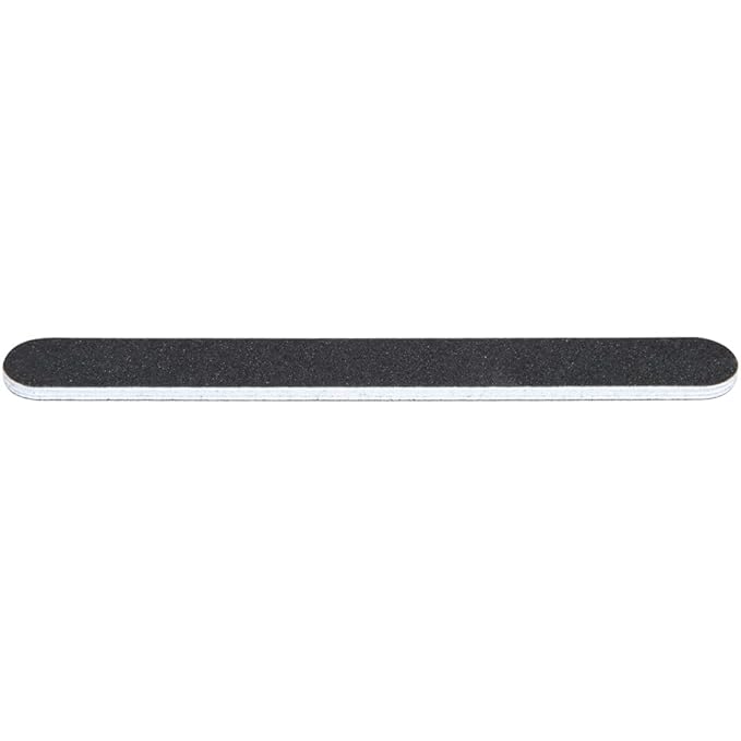 ForPro Professional Collection O-Files Foam Board, Double-Sided Manicure Nail File, 100/180 Grit, Individually-Wrapped, 6” L x .75” W, Black, 100-Count