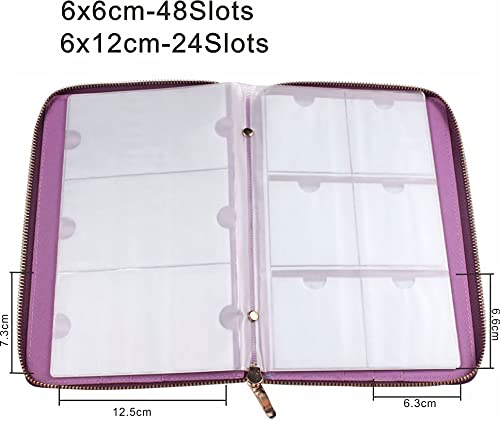 72 Slots Holographic Nail Plates Holder Case Stamping Templates Organizer Square & Round Printing Molds Collection Manicure Tool Accessorie (Rainbow)