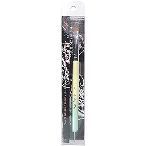 Ivy-L Premium 2 Ways French Gel Acrylic Nail Art Kolinsky Brush with Dotting Tool for Professional Manicure Nail Art Design Cuticle Clean-up + Lime Green Wood Handle (Size 14)