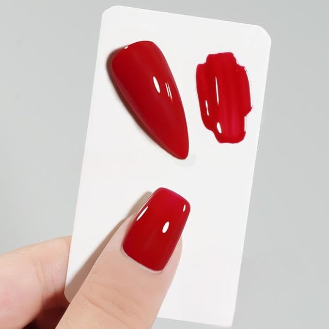 TPO Free Gel Nail Polish Set，6pcs 10ml Red Popular Dark Red Light Red Burgundy Colors Long-lasting Soak off LED/UV Light Suit Give it to Women as a Gift for Daily Life at Home (119-A)