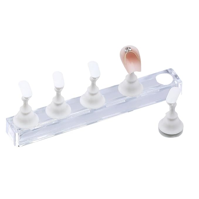 Nail Stand,Magnetic Nail Tip Holder,Fingernail Display Board Practice Board Long Strip Nail Piece Holder Nail Manicure Tool Home Salon Use False Nail Stand