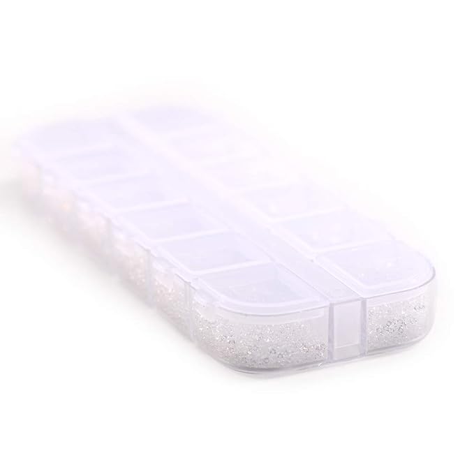 17280Pcs Micro Crystal Strass Glass Nail Art Rhinestones 1.1MM Mini Diamond Manicure DIY Accessories (white)