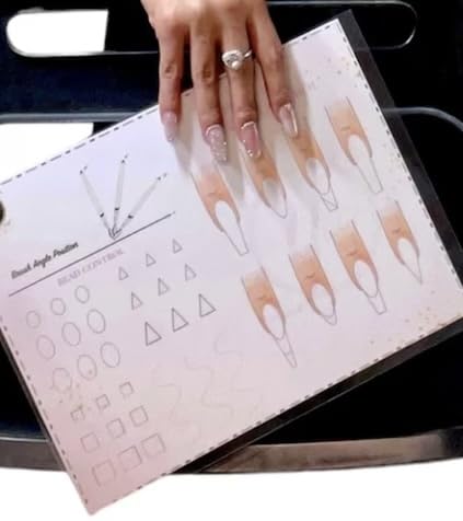 Nail Art Practice Sheet reusable Nail Art training mat Acrylic Nail sculpting Art stencil Guide French Tip Nail art worksheet 3D Nail design training sheet, Practice how to do acrylic Nail art (5)