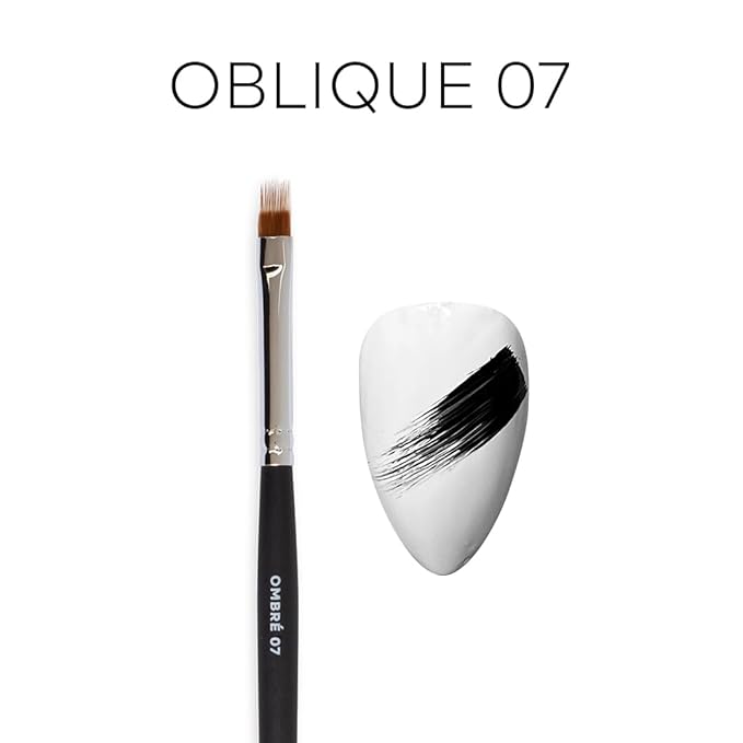 Pink Mask Oblique Brush 07 - Precision Brush for One Stroke Techniques and Detailed Nail Art