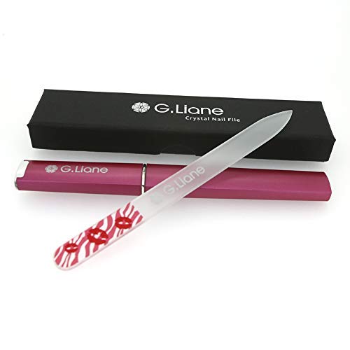 Premium Glass Nail File with Case Professional Crystal Fingernail Files Perfect Manicure Set for Women Men Kids Nail Care Gift Set(Pink)